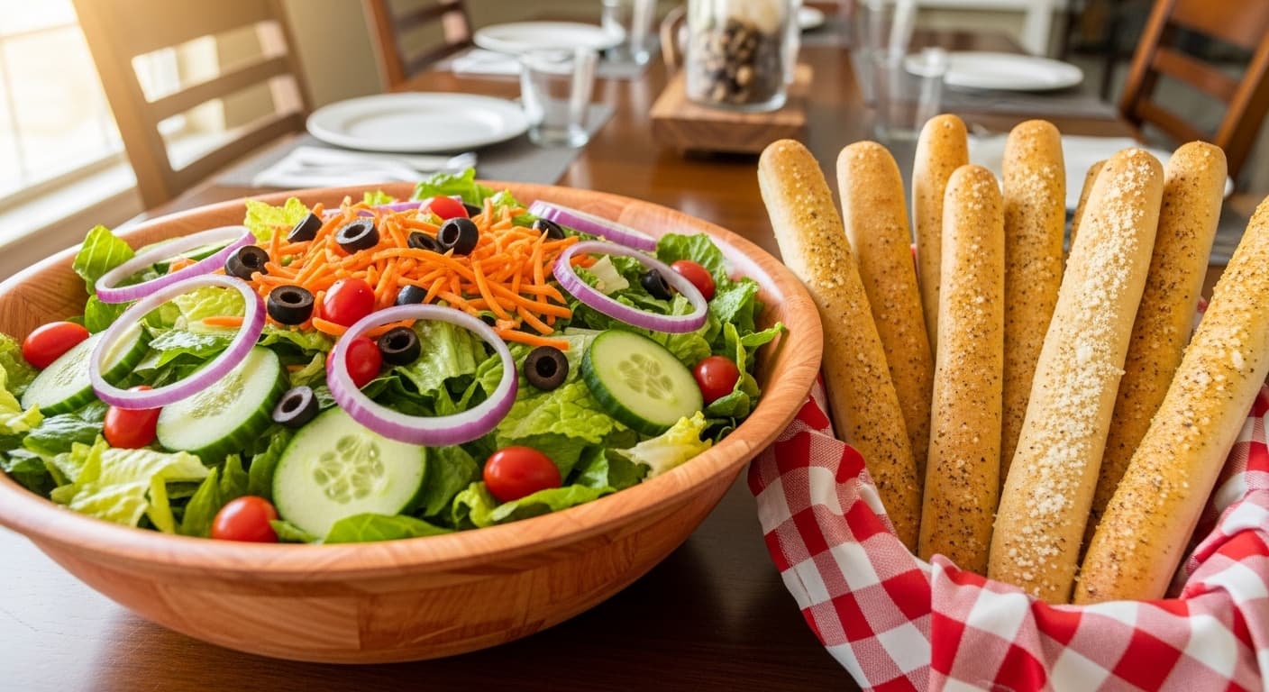 Jumbo House Salad + 12 Breadsticks (Serves 6)