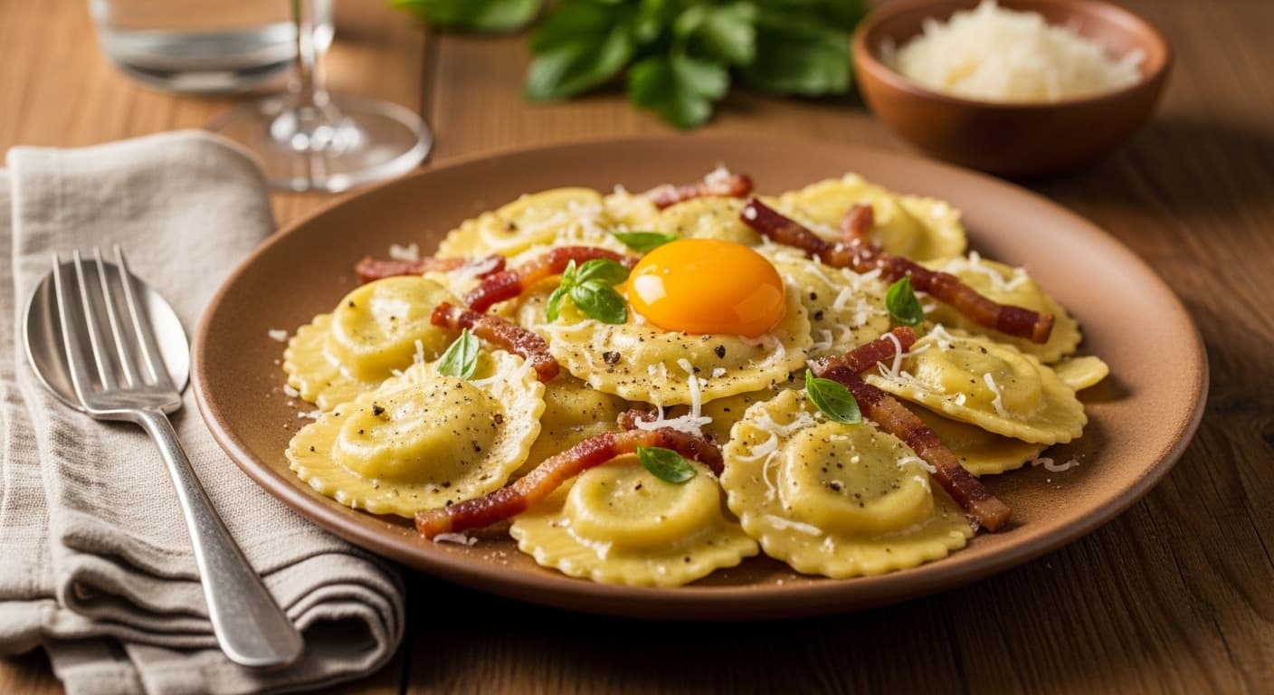 Ravioli Carbonara