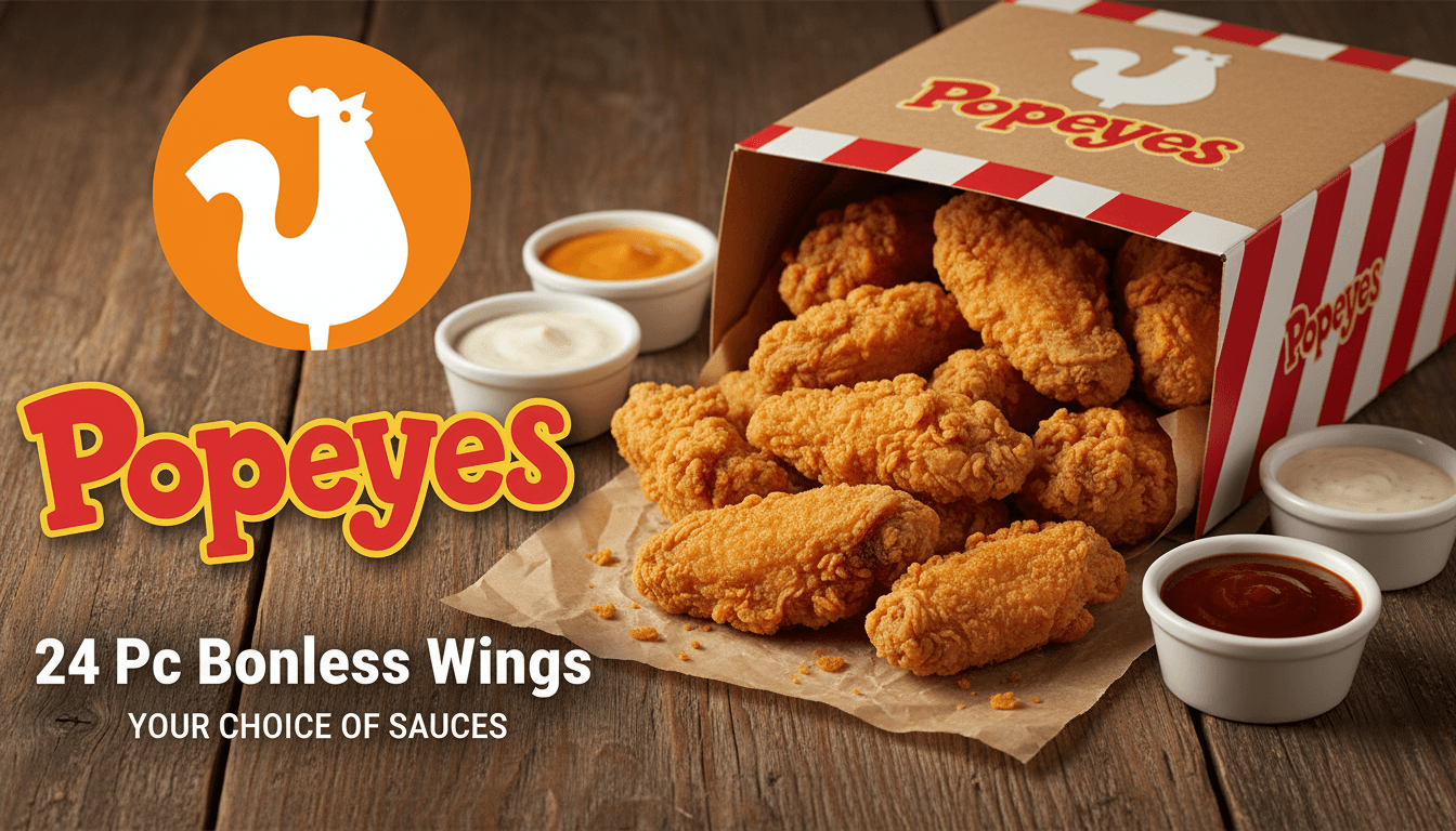 24Pc Boneless Wings at Popeyes - $12.99