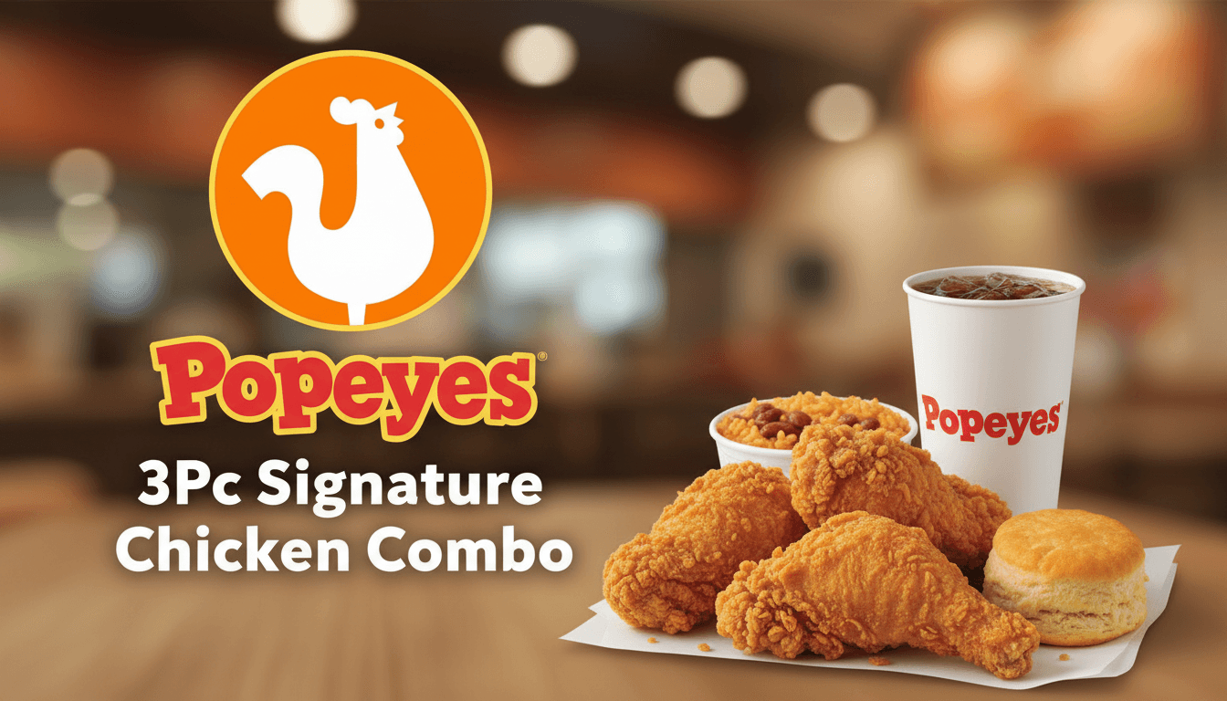 3Pc Signature Chicken Combo at Popeyes - $10.49