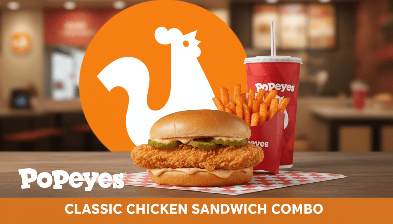 Classic Chicken Sandwich Combo at Popeyes - $9.49