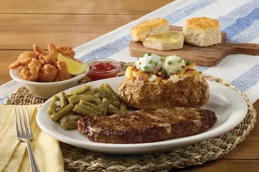New York Strip Steak n' Shrimp Combo at Cracker Barrel
