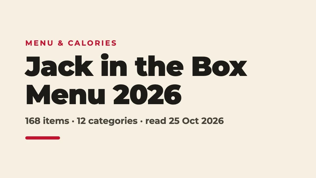 Jack in the Box Menu 2026: All 168 Items With Calories