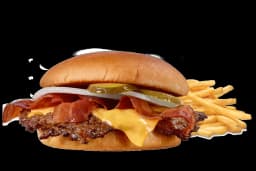 Steak 'n Shake Bacon 'N Cheese Single Steakburger and Beef Tallow Fries