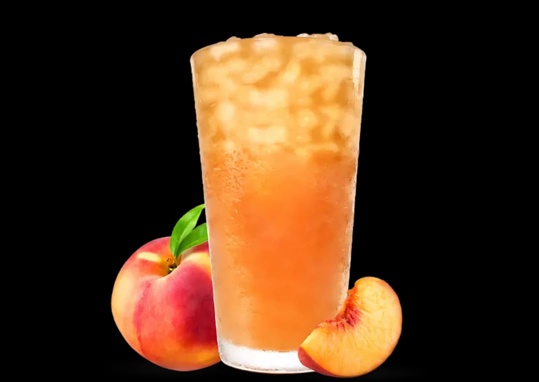 Handcrafted Peach Sweet Tea at Zaxby's