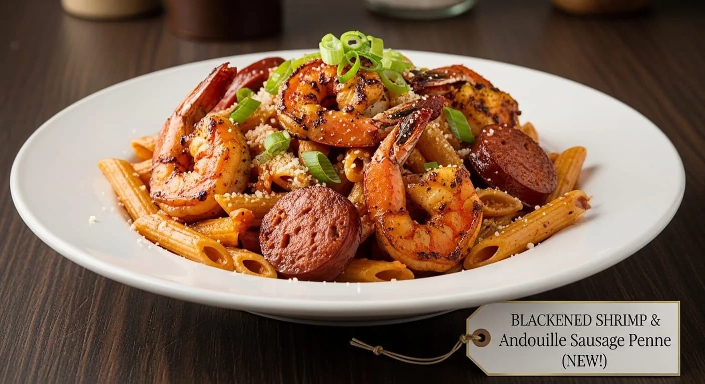 Blackened Shrimp & Andouille Sausage Penne
