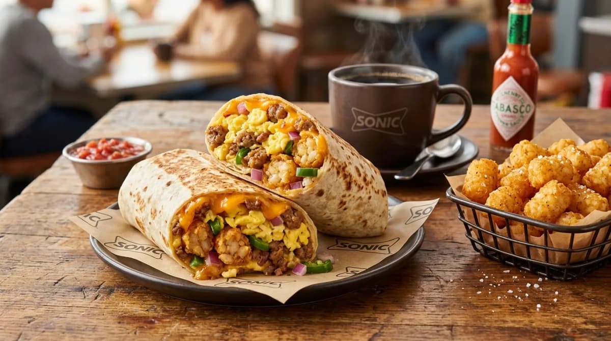 Sonic Breakfast Burrito Combo with Tater Tots
