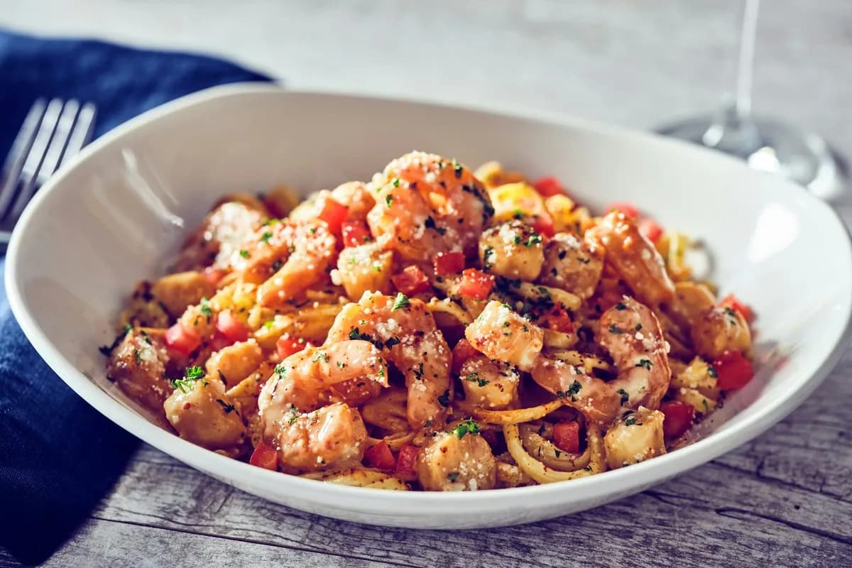 Scallops & Shrimp Scampi Pasta