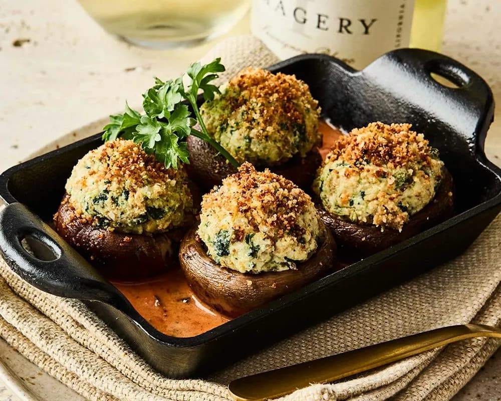 Four-Cheese & Sausage Stuffed Mushrooms